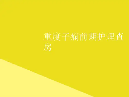 重度子痫前期护理查房PPT资料(正式版)