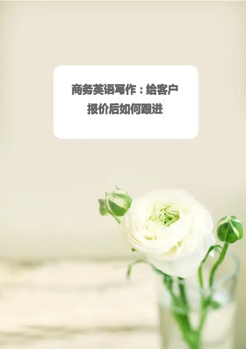 商务英语写作：给客户报价后如何跟进