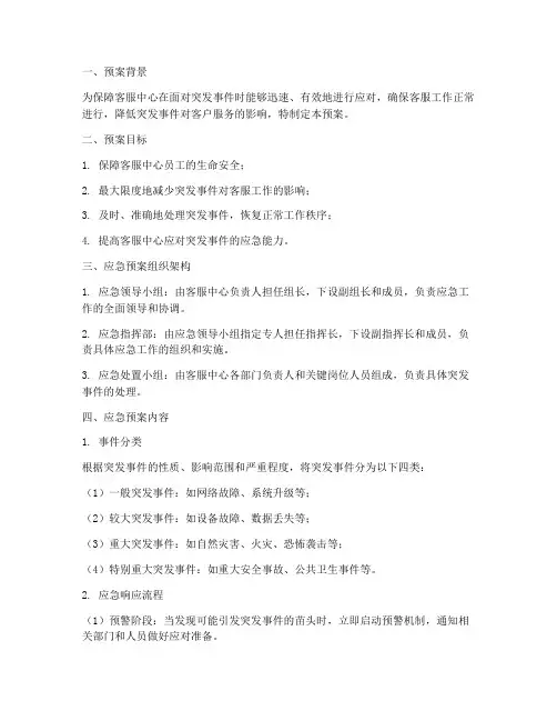 客服中心突发应急预案