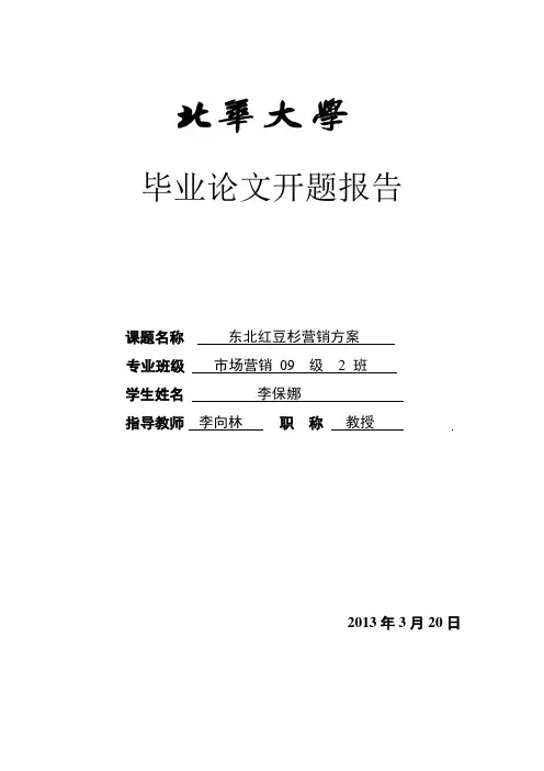开题报告