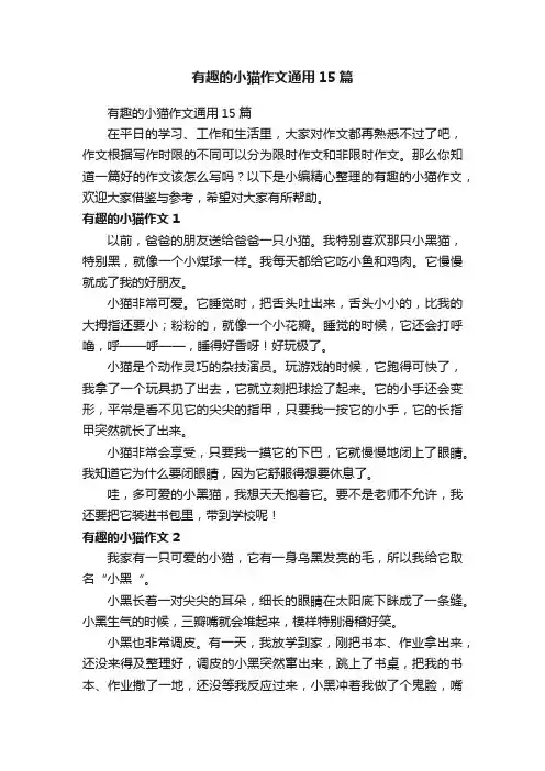 有趣的小猫作文通用15篇