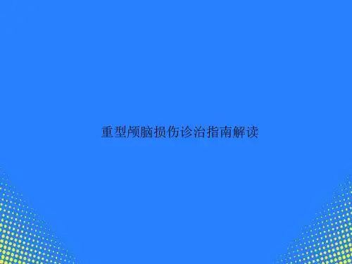 【精选文档】美国重型颅脑损伤诊治指南解读文档PPT