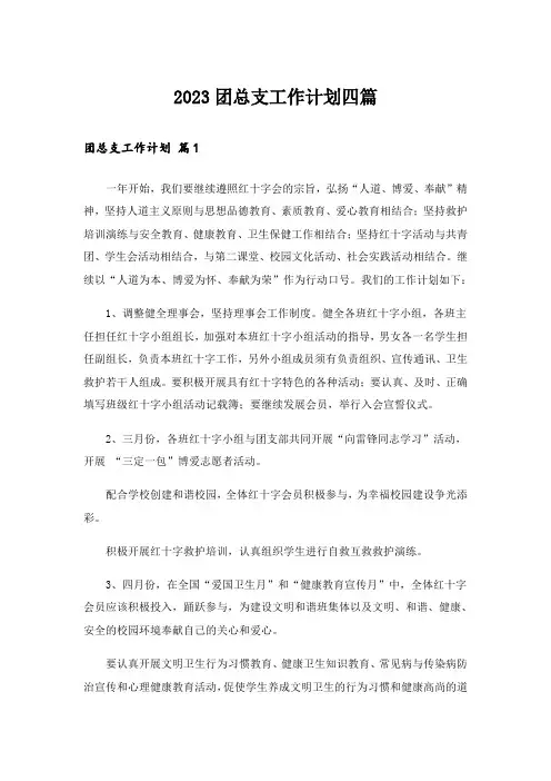 2023团总支工作计划四篇