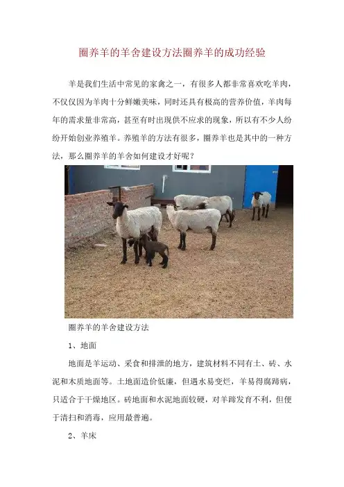 圈养羊的羊舍建设方法 圈养羊的成功经验