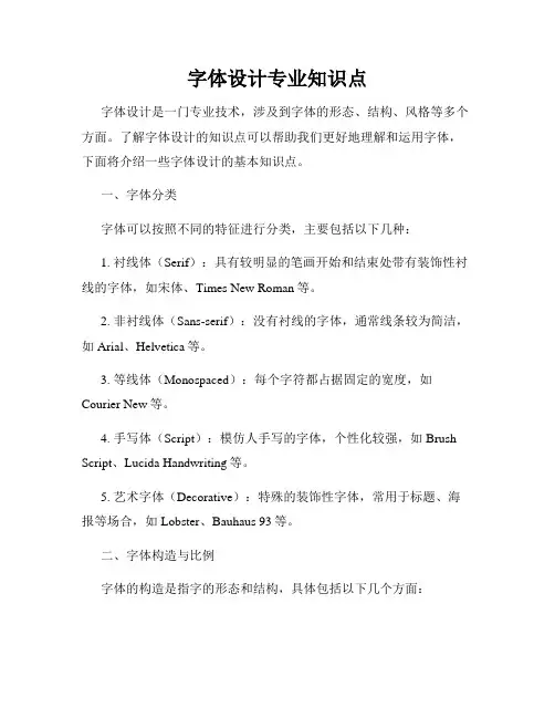 字体设计专业知识点