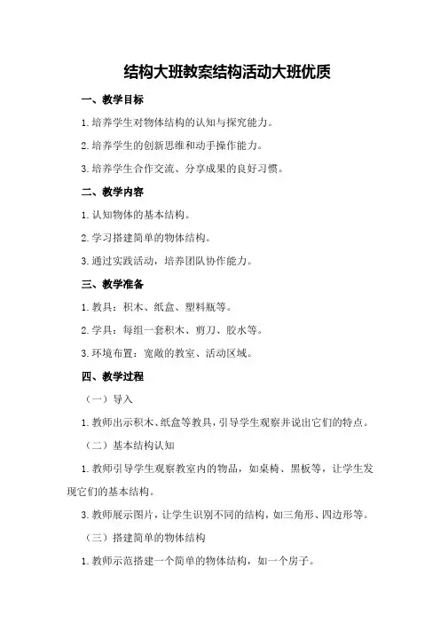 结构大班教案结构活动大班优质