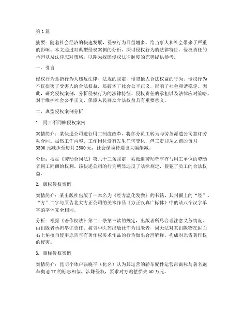 侵权案例论文范文(3篇)