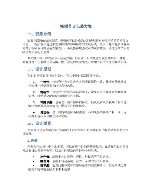 视频节目包装方案