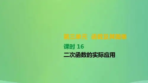 中考数学总复习 第三单元 函数及其图象 课时16 二次函
