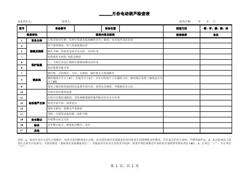 月度电动葫芦安全检查表(定)