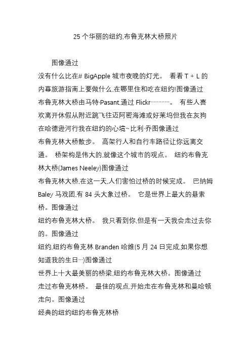 25个华丽的纽约,布鲁克林大桥照片