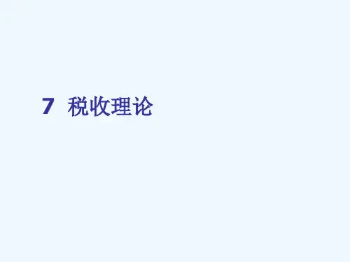 第七章税收理论(公共经济学-厦门大学杨志勇)