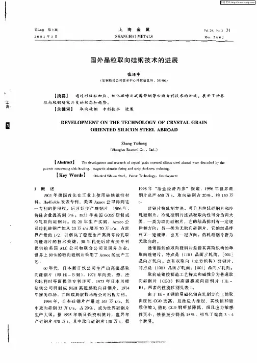 国外晶粒取向硅钢技术的进展