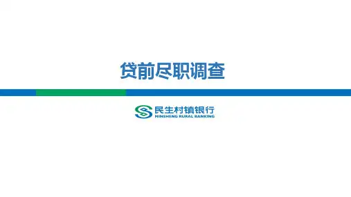 贷前尽职调查培训教材
