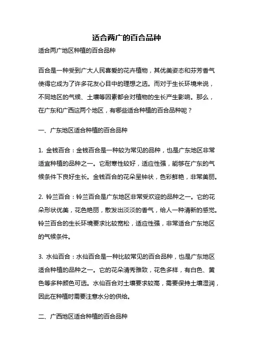 适合两广的百合品种