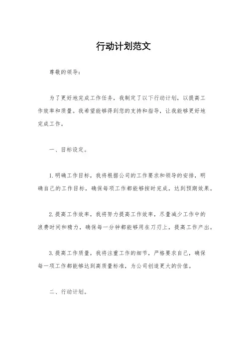 行动计划范文