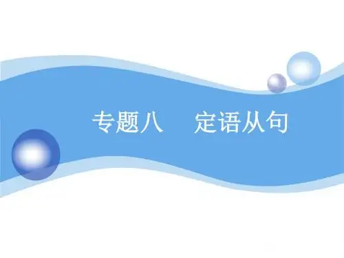 2020年新课改·人教版高考英语复习  定语从句