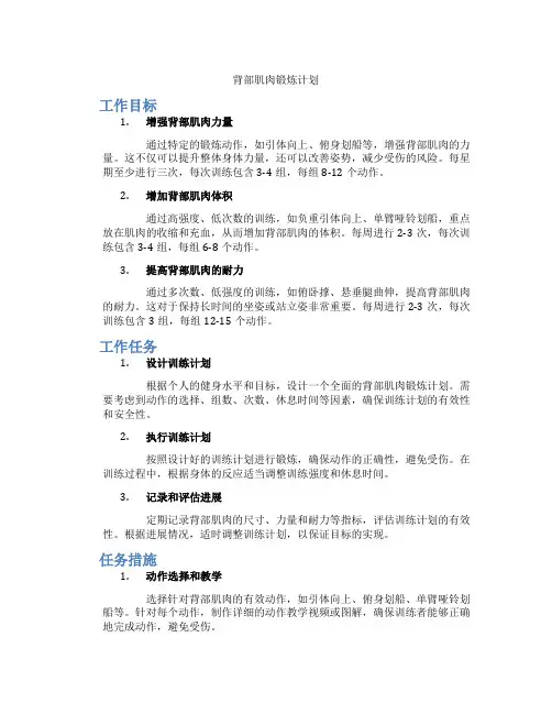 背部肌肉锻炼计划