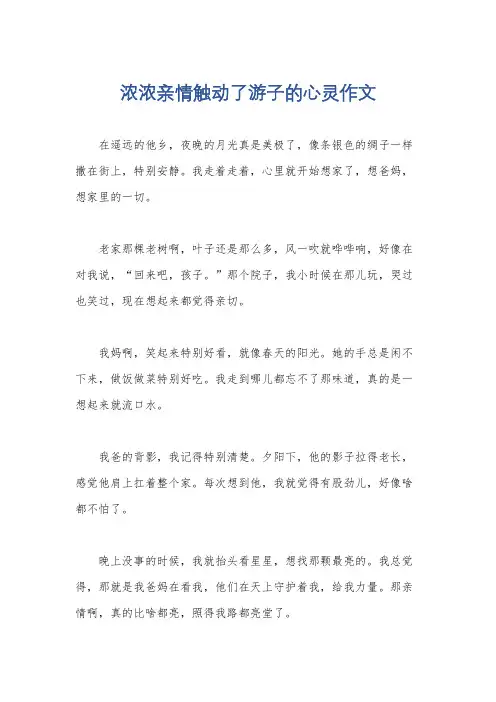 浓浓亲情触动了游子的心灵作文