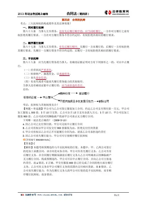 第四讲 合同的抗辩