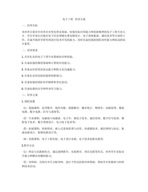 电子工程   培养方案