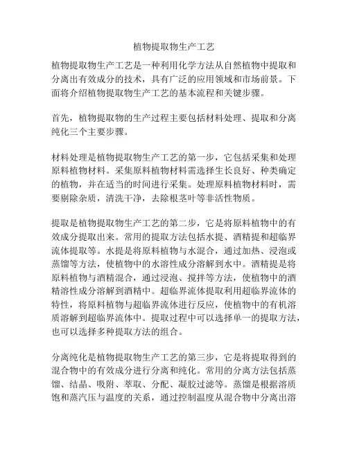 植物提取物生产工艺