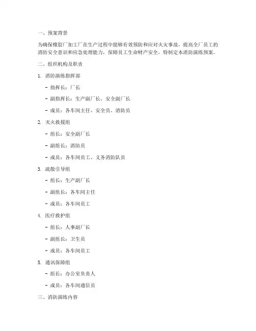 橡胶厂加工厂消防演练预案