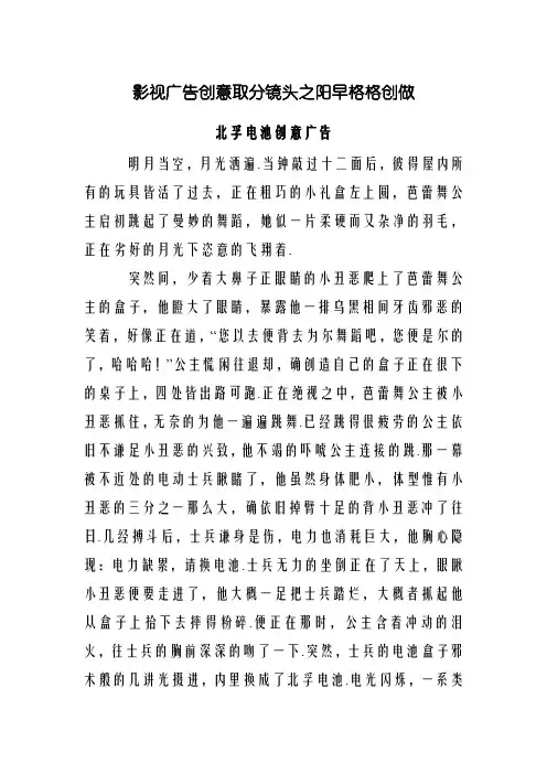 影视广告创意与分镜头脚本