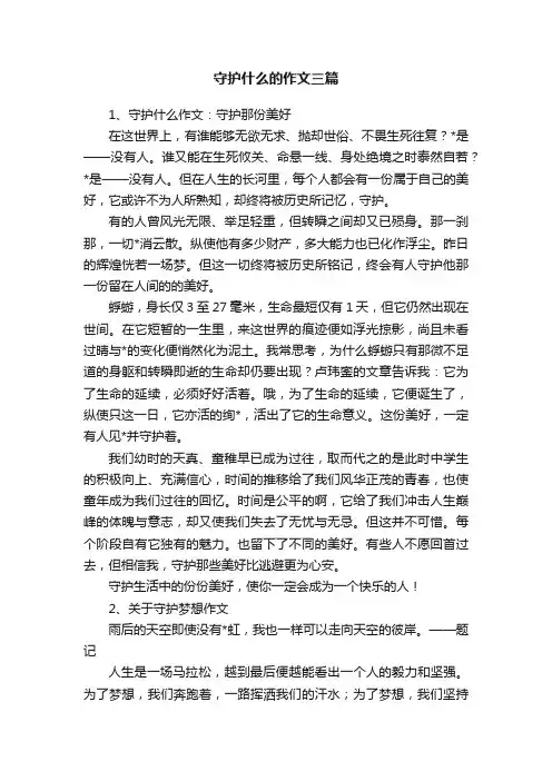 守护什么的作文三篇