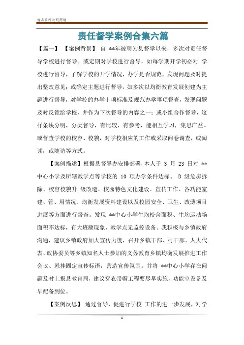 责任督学案例合集六篇