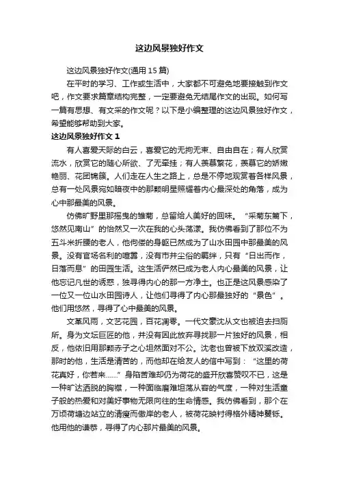 这边风景独好作文