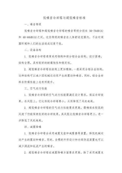 低噪音冷却塔与超低噪音的标准