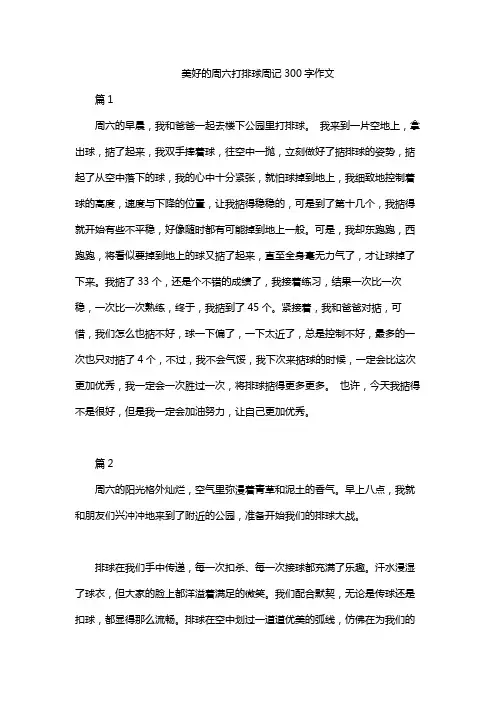 美好的周六打排球周记300字作文
