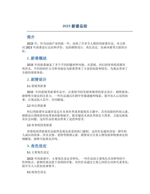 2023新番总结