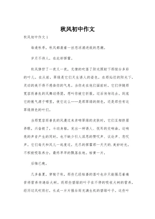 秋风初中作文