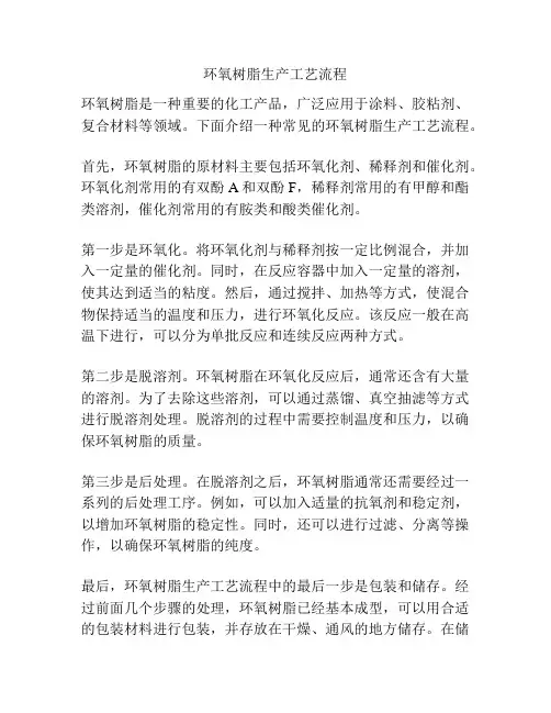 环氧树脂生产工艺流程