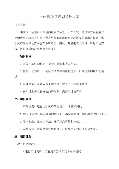 电吹风项目规划设计方案
