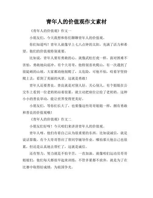 青年人的价值观作文素材