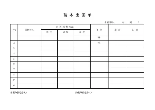 苗木出圃单