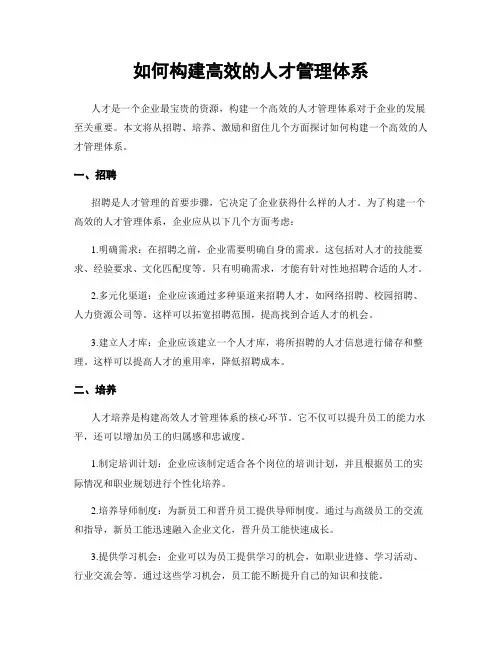 如何构建高效的人才管理体系
