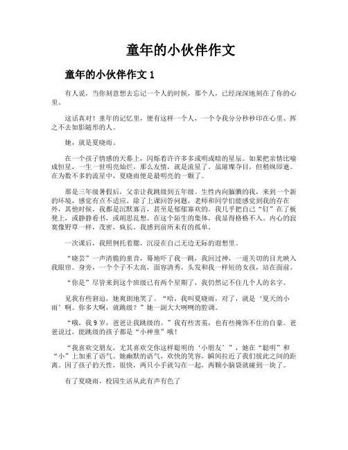 童年的小伙伴作文