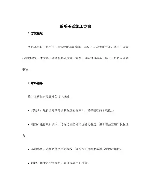 条形基础施工方案