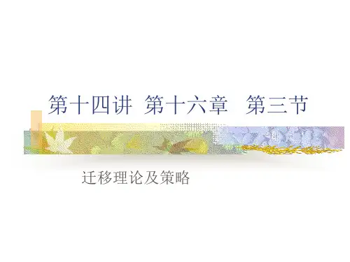 第十四讲迁移理论及策略