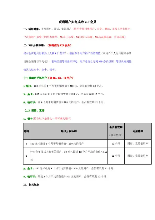 联通用户如何成为VIP会员