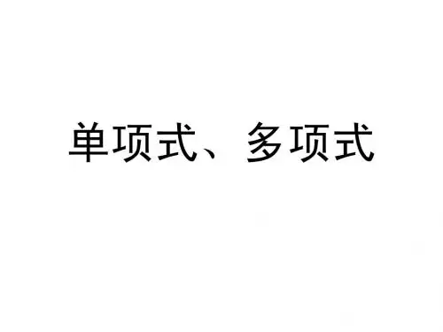 单项式多项式练习题