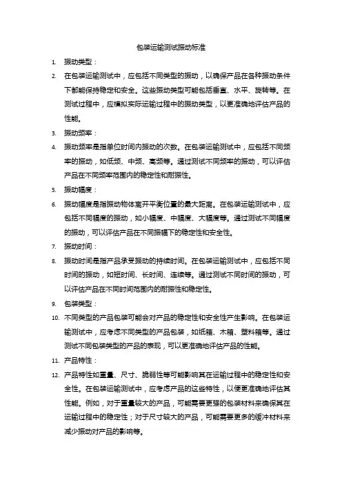 包装运输测试振动标准