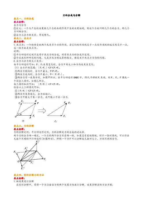 知识讲解 力的合成与分解 (基础)