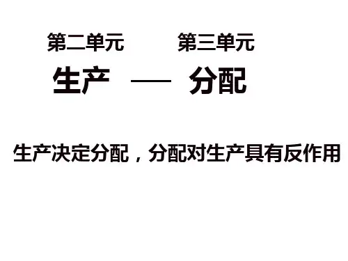 新人教版高中政治《个人收入的分配》PPT课件1