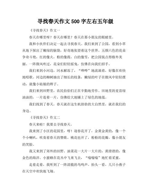 寻找春天作文500字左右五年级