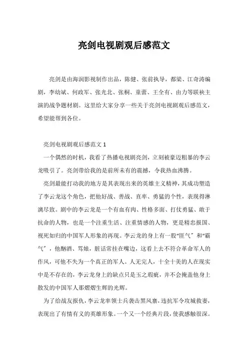 (观后感)亮剑电视剧观后感范文_1